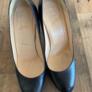 Christian Louboutin Black leather pumps size 38 heel 4 1/2”